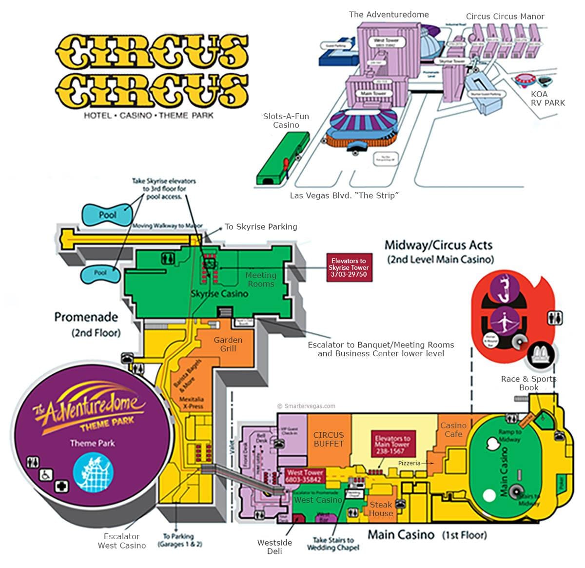 zemljevid Circus Circus Las Vegas