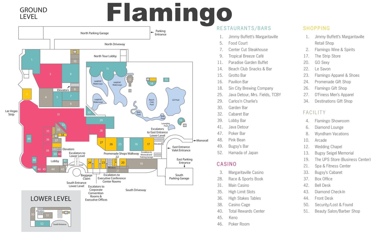 zemljevid Flamingo Las Vegas