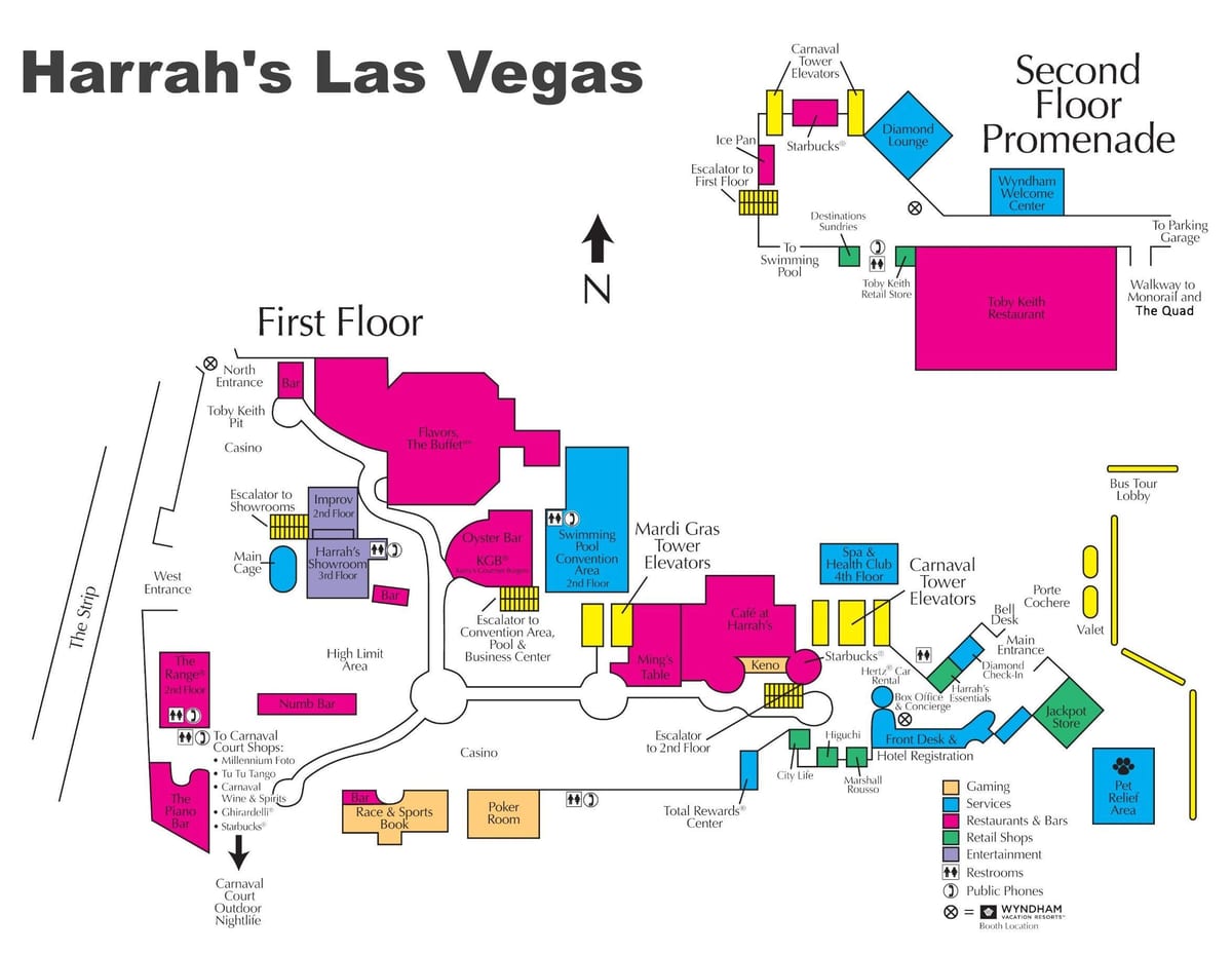 zemljevid Harrah ' Las Vegas