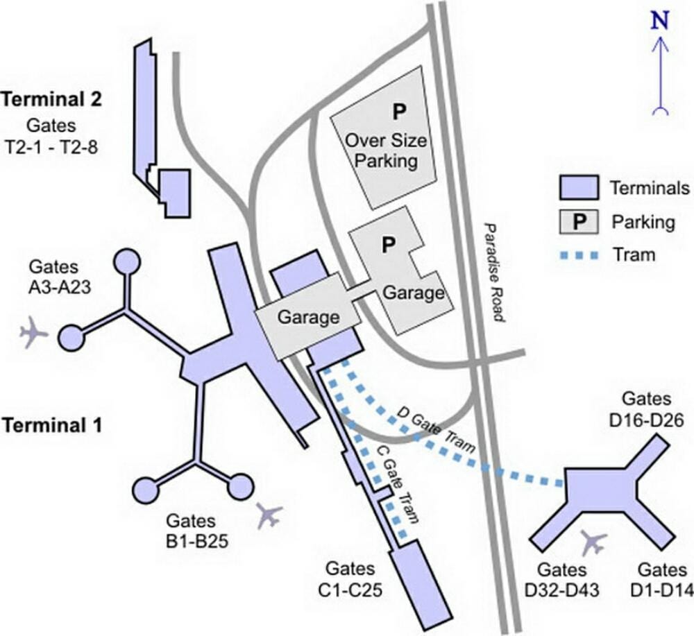 McCarran letališki terminal zemljevid