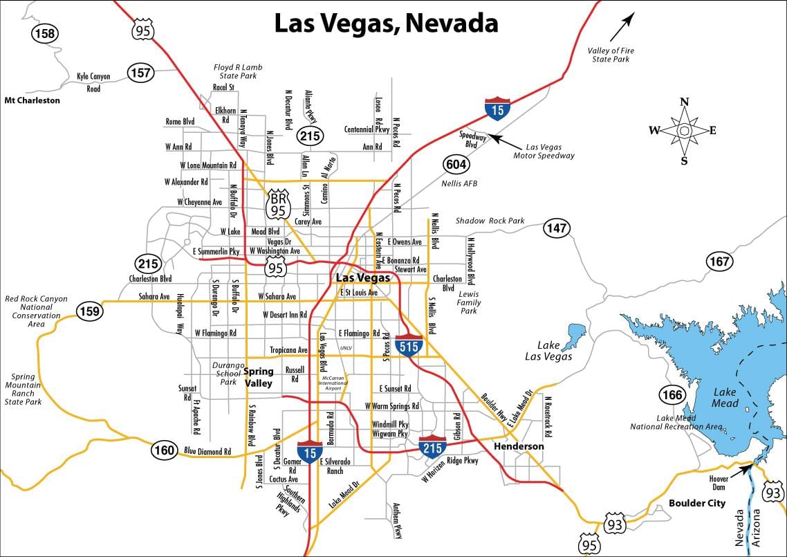 ulici zemljevid Las Vegas