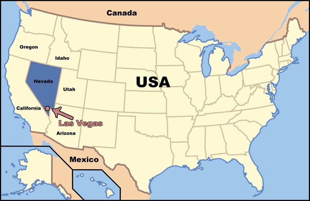 Las Vegas o nas zemljevid