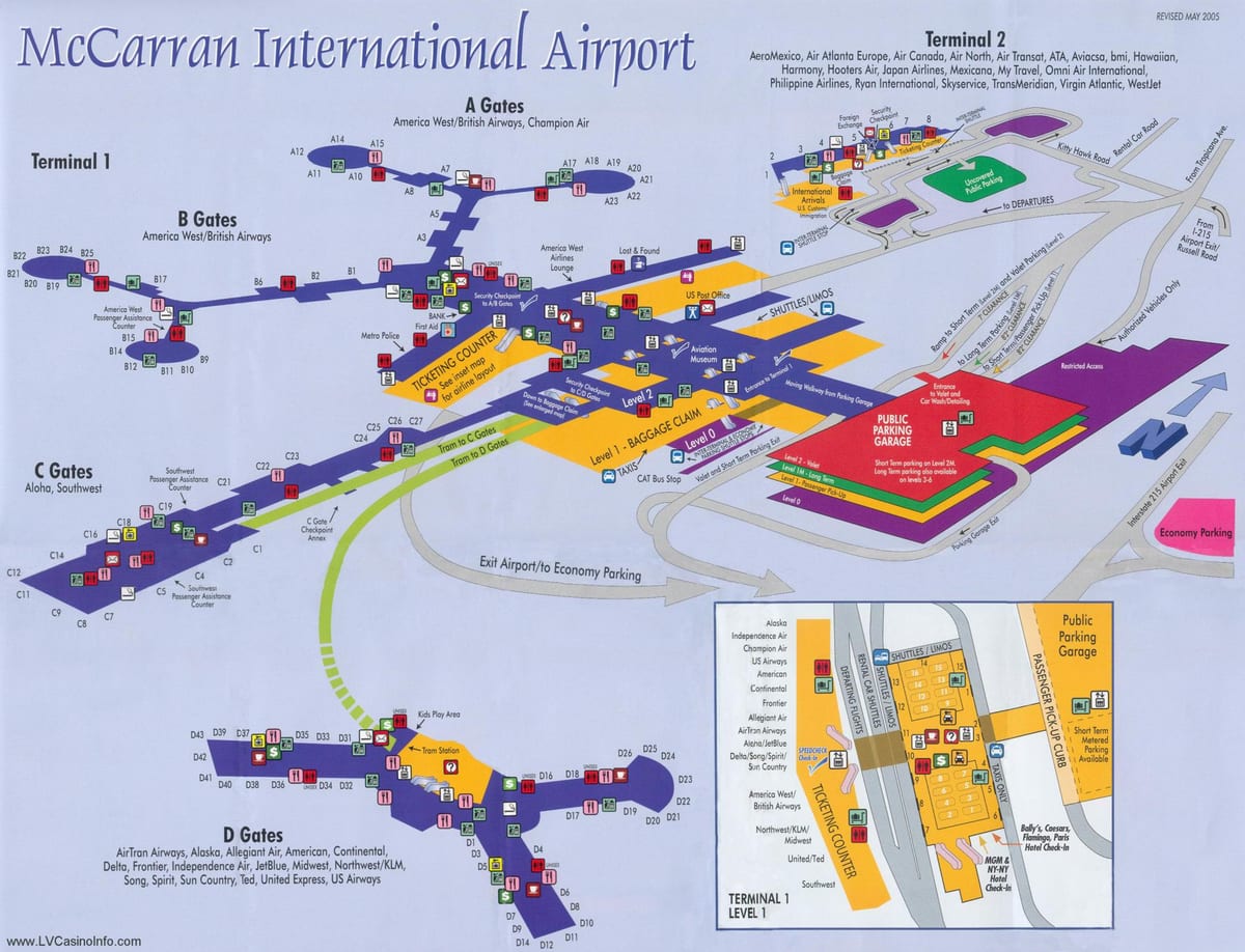 zemljevid letališče McCarran