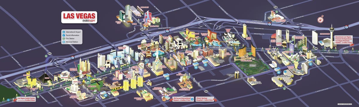 zemljevid igralnice v Las Vegas strip