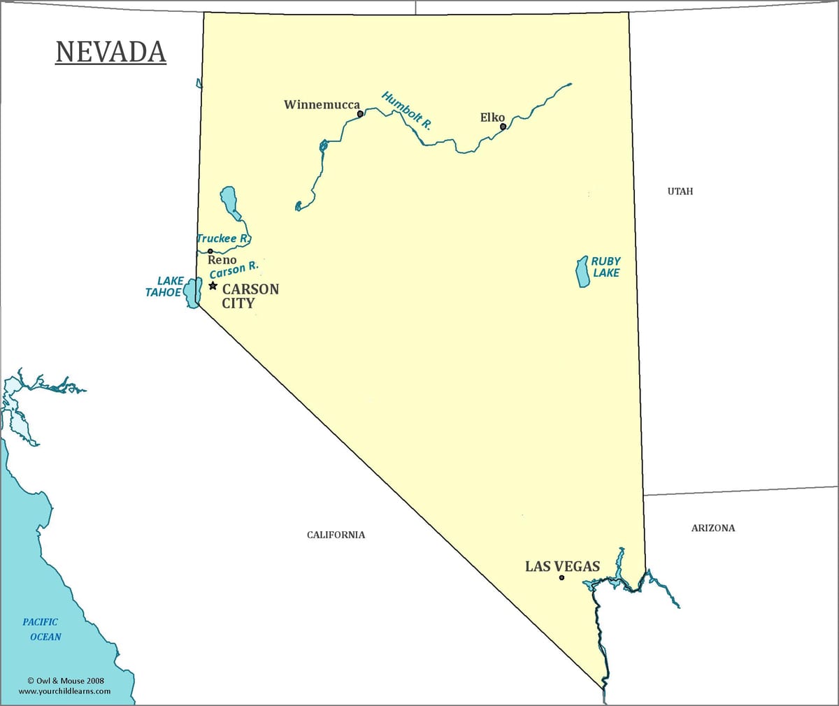 zemljevid Las Vegas, Nevada