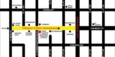 Zemljevid Las Vegas Fremont street
