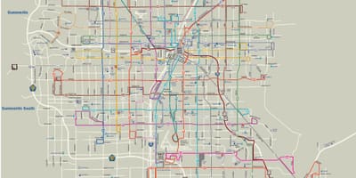 Las Vegas avtobus poti zemljevid