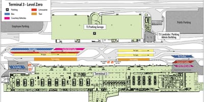 Las Vegas letališče zemljevid terminal 3